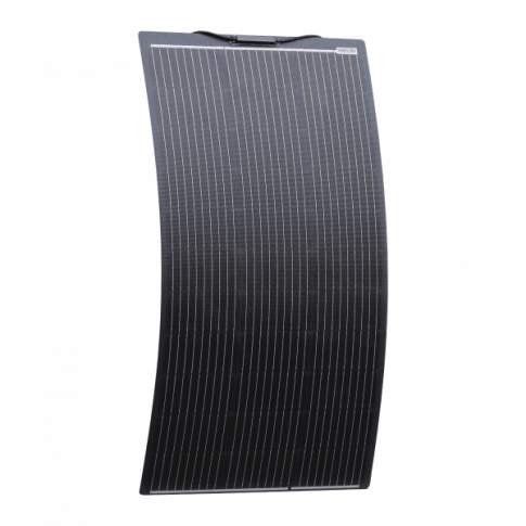 100W BLACK SEMI-FLEXIBLE FIBREGLASS SOLAR PANEL WITH DURABLE ETFE COATING - 4Boats