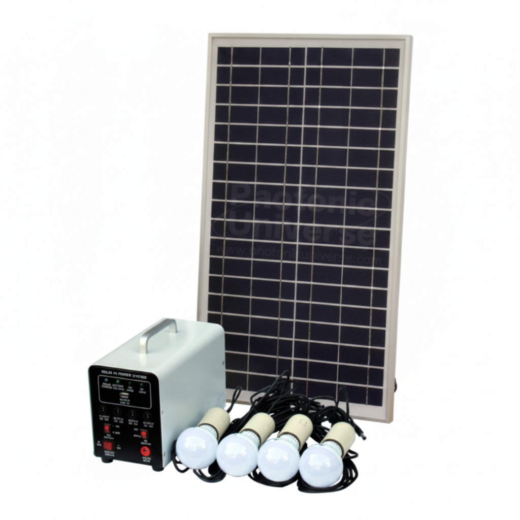 25W Off-Grid Solar Lighting System with 4 LED Lights, Solar Panel and Battery - Technical specification image 4