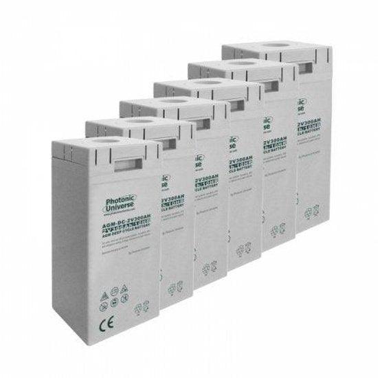 12V 300Ah AGM deep cycle battery bank (6 x 2V batteries) for large power systems and energy storage - 4Boats