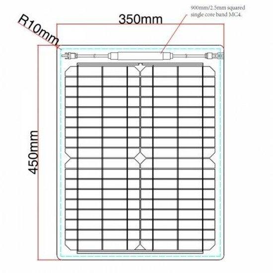 20W Reinforced semi-flexible solar panel with a durable ETFE coating - 4Boats