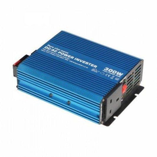 300W 12V pure sine wave power inverter 230V AC output, with powerful USB charging port - 4Boats