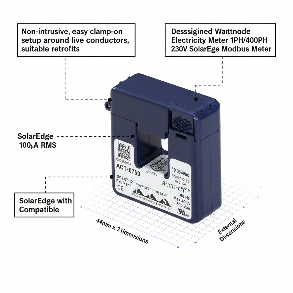 100A CT Clamp for SolarEdge Wattnode Modbus - Technical specification image 4