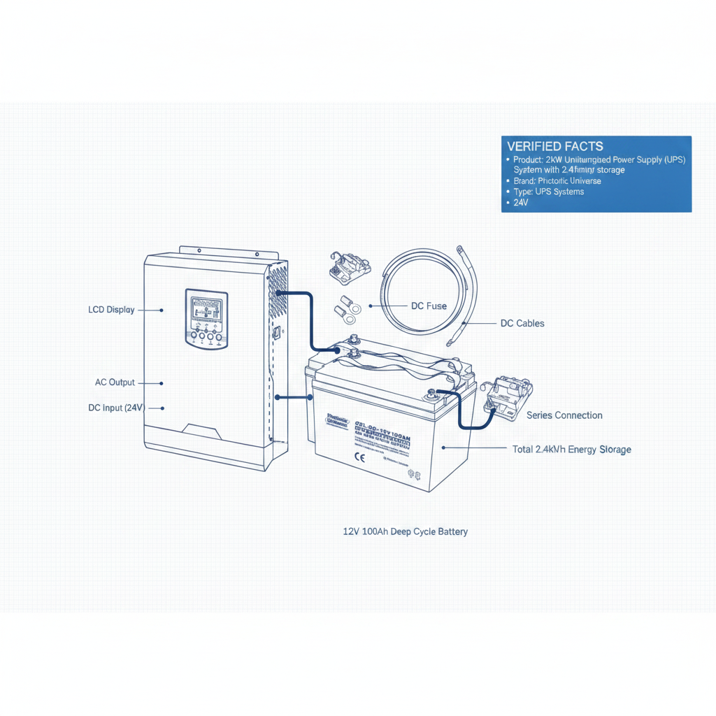 2kW Uninterrupted Power Supply (UPS) System with 2.4kWh energy storage - Technical specification image 2