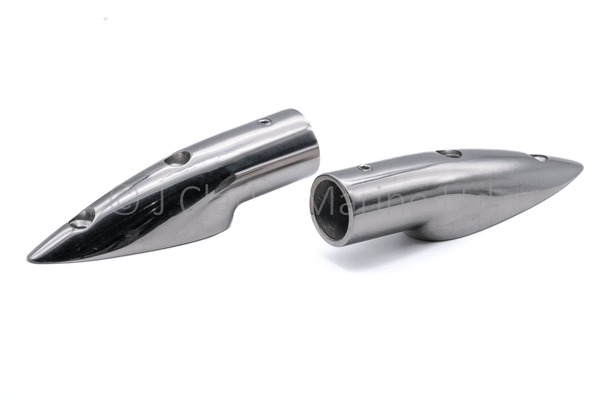Bimini handrail rail end fitting stainless steel 316 A4 7/8
