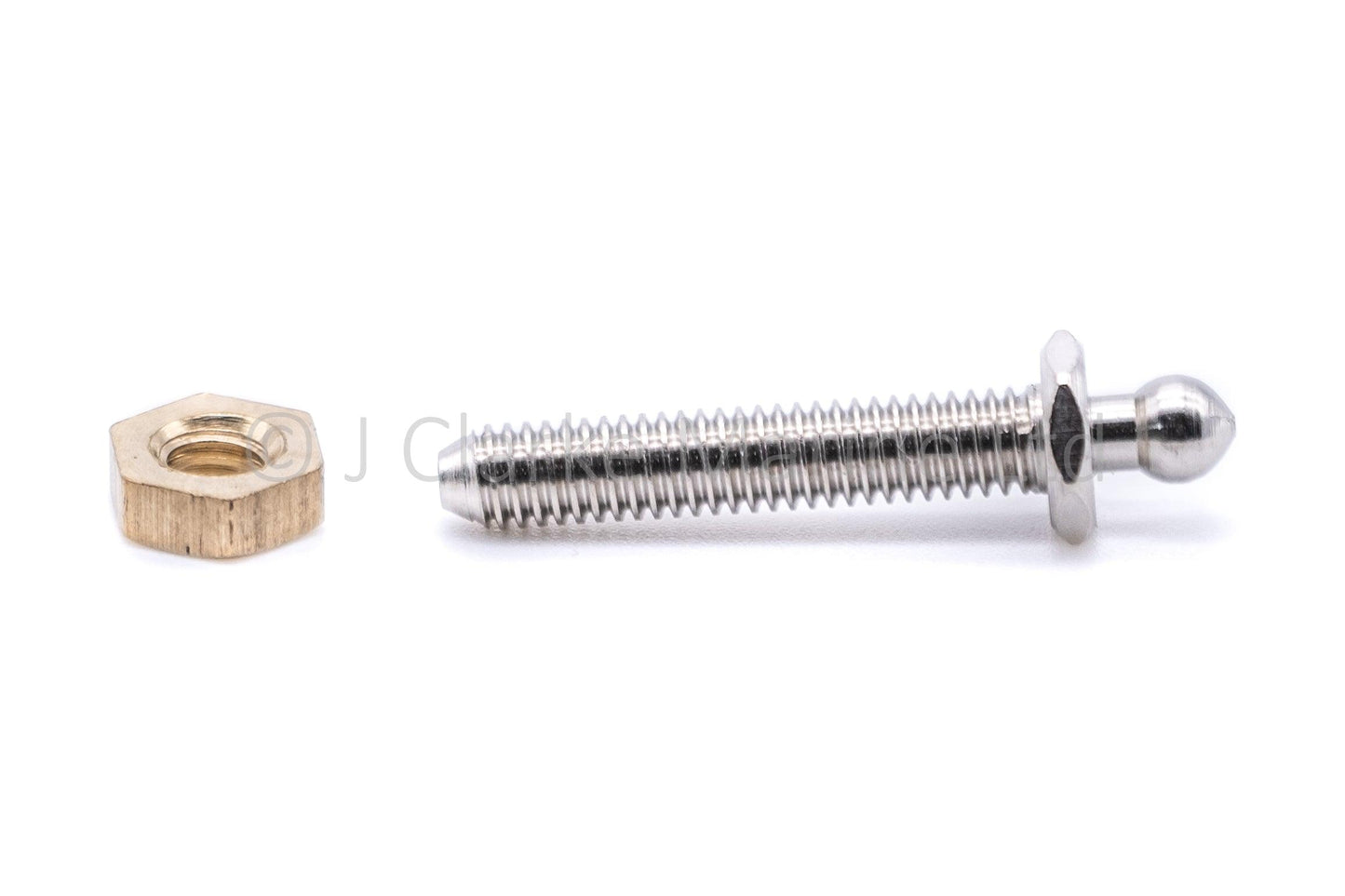 Tenax fastener machine threaded 24mm long stud and nut 2BA thread Made in England - 4Boats