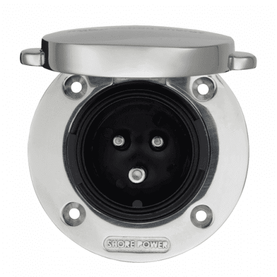 VICTRON ENERGY 16A 250VAC STAINLESS STEEL POWER INLET (2P/3W) - 4Boats