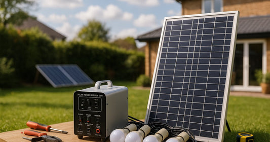 Off-Grid Solar Solutions: 25W System with Battery and LED Lights