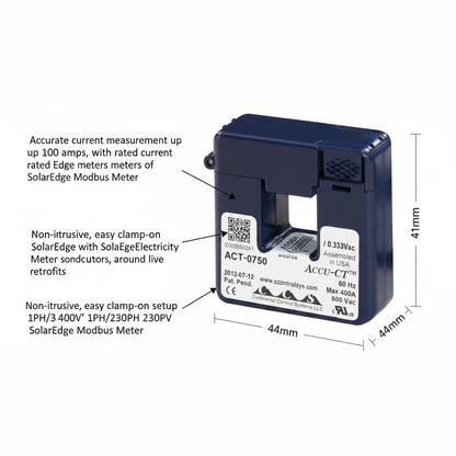 100A CT Clamp for SolarEdge Wattnode Modbus - Technical specification image 2