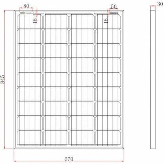 100W 12V solar panel with 5m cable - 4Boats