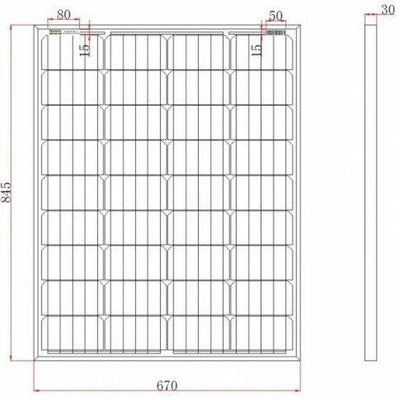 100W 12V solar panel with 5m cable - 4Boats