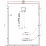 100W 12V solar panel with 5m cable - 4Boats