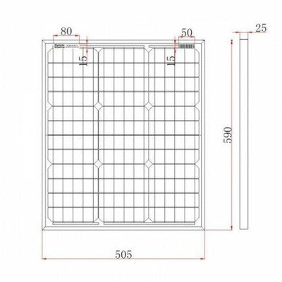 100W (50W+50W) solar panels with 2 x 5m cable - 4Boats