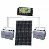 120W 12V dual battery solar kit for camper, boat, yacht with controller and cable - 4Boats