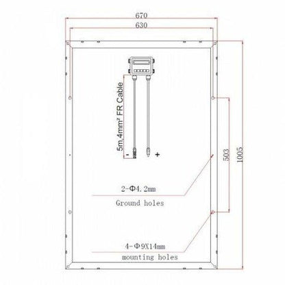 120W 12V solar charging kit with 10A controller and 5m cable - 4Boats
