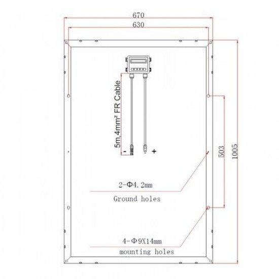 120W 12V solar panel with 5m cable - 4Boats