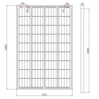 120W 12V solar panel with 5m cable - 4Boats