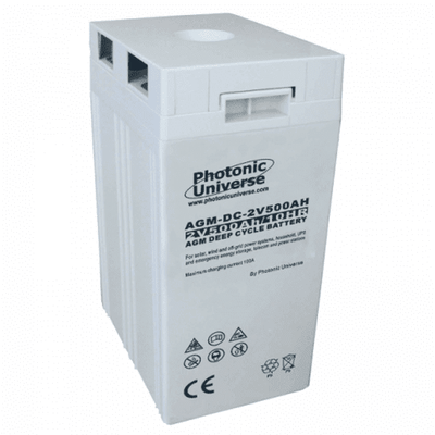 12V 500Ah AGM deep cycle battery bank (6 x 2V batteries) for large power systems and energy storage - 4Boats