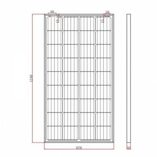 150W 12V solar panel with 5m cable - 4Boats