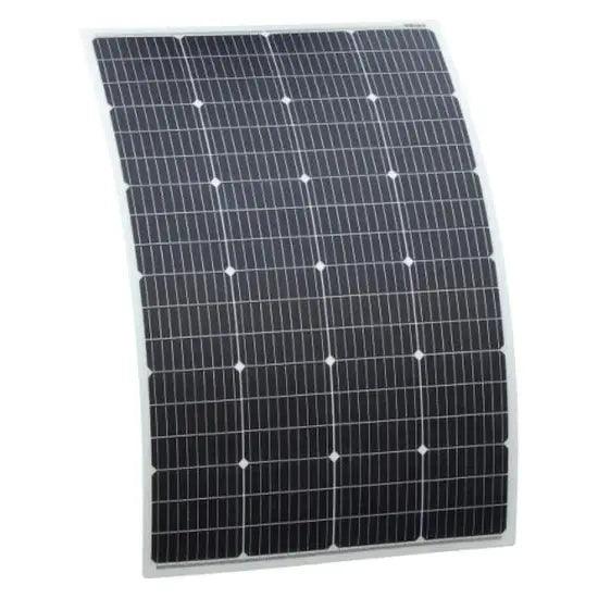150W SEMI-FLEXIBLE FIBREGLASS SOLAR PANEL WITH A ROUND REAR JUNCTION BOX AND 3M CABLE, WITH DURABLE ETFE COATING - 4Boats