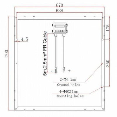 160W (80W+80W) solar panels with 2 x 5m cable - 4Boats
