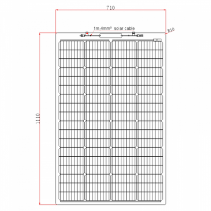 150W black semi-flexible fibreglass solar panel with durable ETFE coating