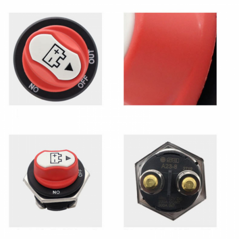 200A 12V/24V/48V panel mount battery isolator switch with M8 terminals