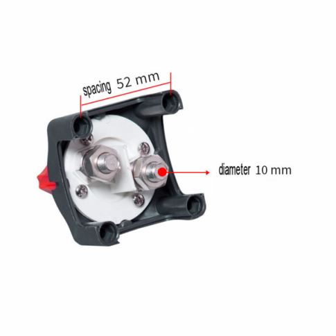 275A 12V/24V/48V surface and panel mount battery isolator switch with M10 terminals