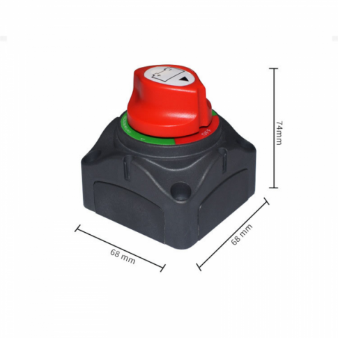 200A 12V/24V/48V surface and panel mount battery isolator switch with M8 terminals for 2 batteries