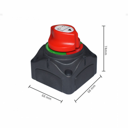 200A 12V/24V/48V surface and panel mount battery isolator switch with M8 terminals for 2 batteries