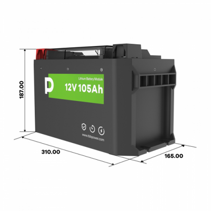 105Ah 12V TBB Power Lithium Iron Phosphate Battery with Heating & 200A BMS for Leisure, Solar and Off-grid applications