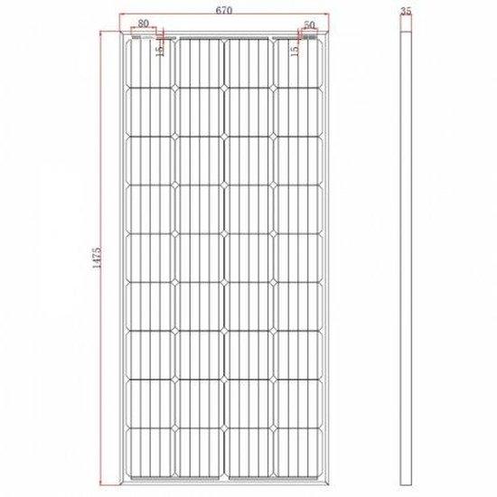 180W 12V solar panel with 5m cable - 4Boats