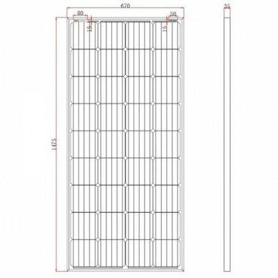 180W 12V solar panel with 5m cable - 4Boats