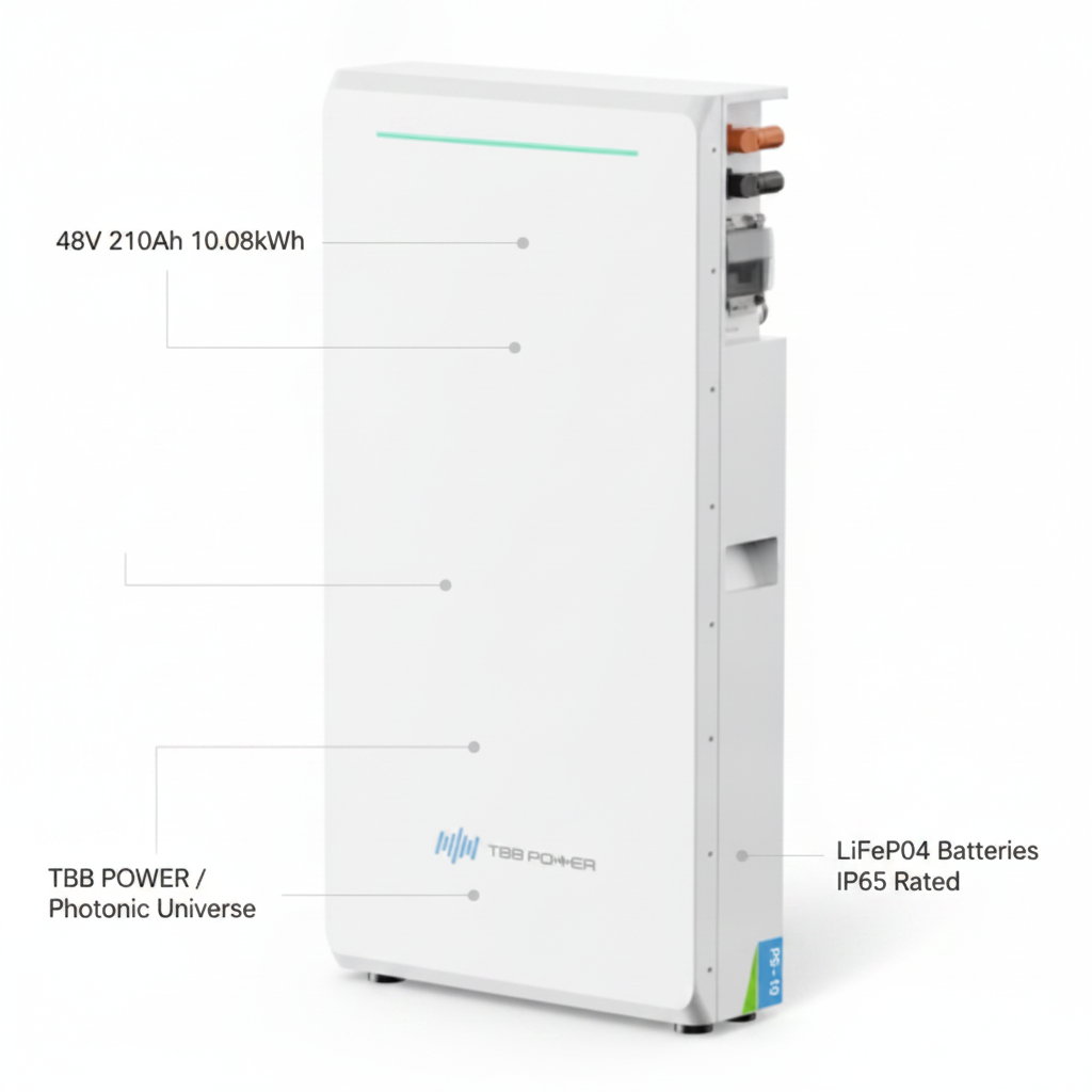48V 210Ah 10.08kWh IP65 TBB Power Floor/Wall Mounted Lithium Battery Pack - UK Stock image 1