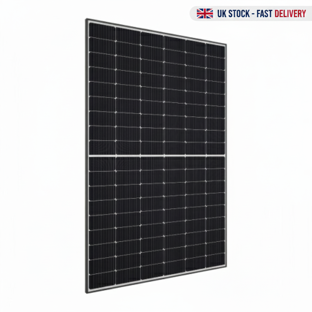 410W Sharp NU-JC410B Black Frame Monocrystalline Solar panel with high-efficiency PERC cells - UK Stock image 1