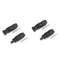 2 Pairs of MC4 compatible connectors for 10mm2 cable, suitable for solar panels, extension leads or photovoltaic systems - 4Boats