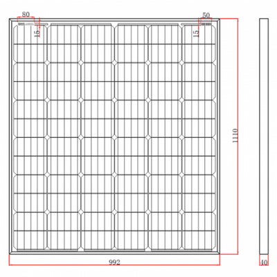200W 12V solar panel with 5m cable - 4Boats