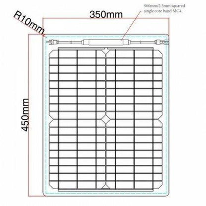 20W Reinforced semi-flexible solar panel with a durable ETFE coating - 4Boats