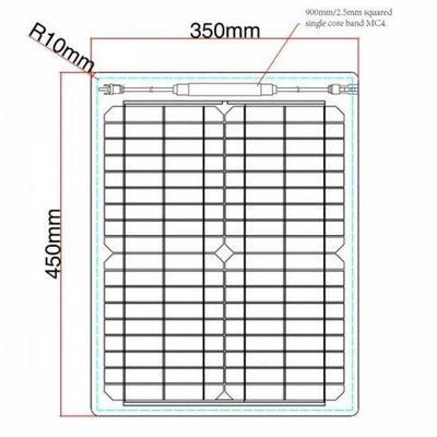 20W Reinforced semi-flexible solar panel with a durable ETFE coating - 4Boats