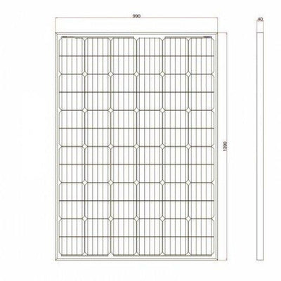 250W 12V solar panel with 5m cable - 4Boats
