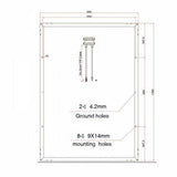 250W 12V solar panel with 5m cable - 4Boats