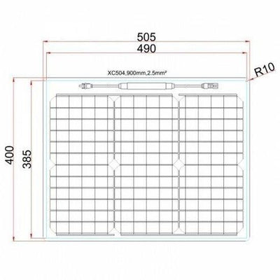30W Reinforced semi-flexible solar panel with a durable ETFE coating - 4Boats