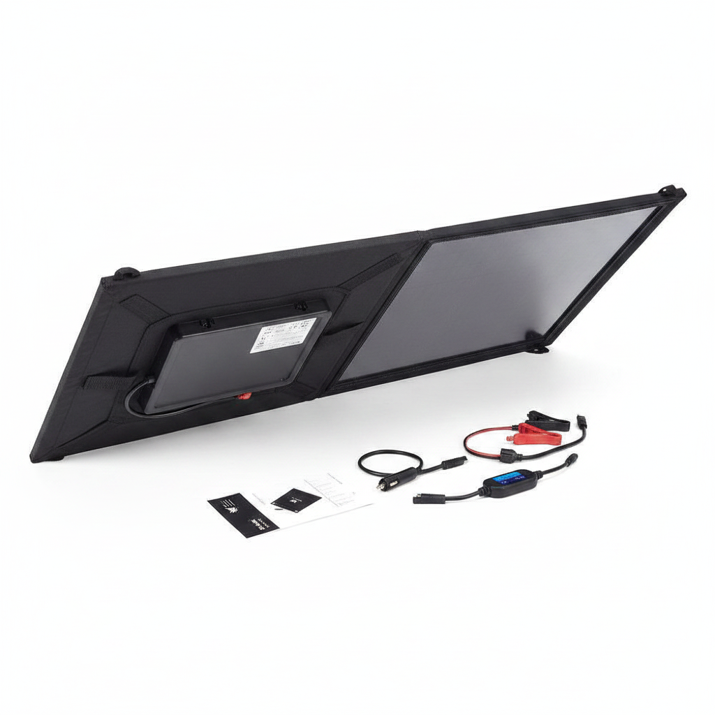 Solar Technology 90W Fold Up Solar Panel with Charge Controller - Alternative angle image 2