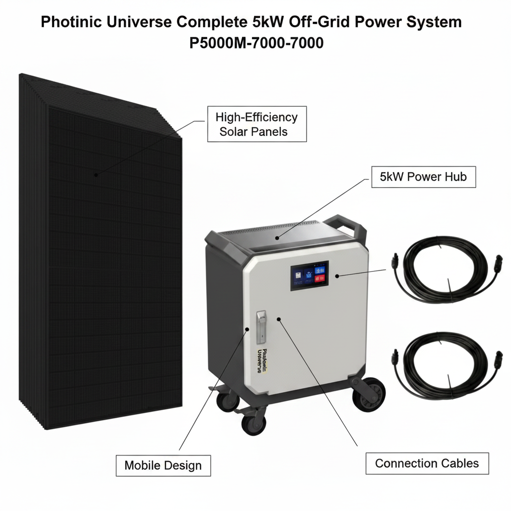 Photonic Universe Complete 5kW Off-Grid Power System P5000M-7000 - UK Stock image 1