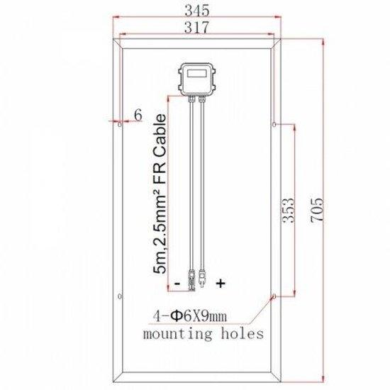 40W 12V solar panel with 5m cable - 4Boats