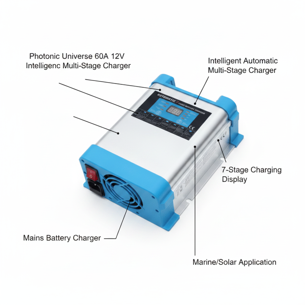60A 12V Intelligent automatic multi-stage mains battery charger - Technical specification image 2