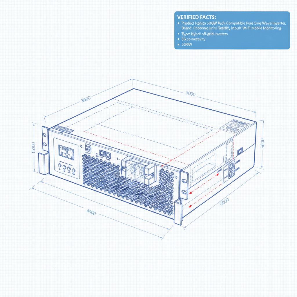 Iconica 5000W 48V Rack-Compatible Pure Sine Wave Inverter, Zero Transfer, Inbuilt Wi-Fi Mobile Monitoring - Technical specification image 3