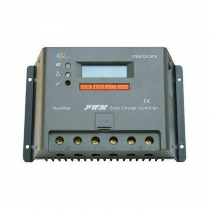 60A solar panel charge controller / regulator with LCD display and advanced programmable features for 12/24V battery systems - 4Boats