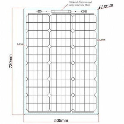 60W Reinforced semi-flexible solar panel with a durable ETFE coating - 4Boats