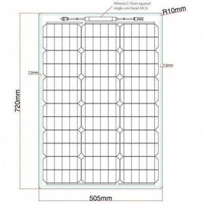 60W Reinforced semi-flexible solar panel with a durable ETFE coating - 4Boats