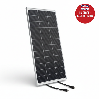 200W bi-facial monocrystalline solar panel with 60cm cable - UK Stock image 1